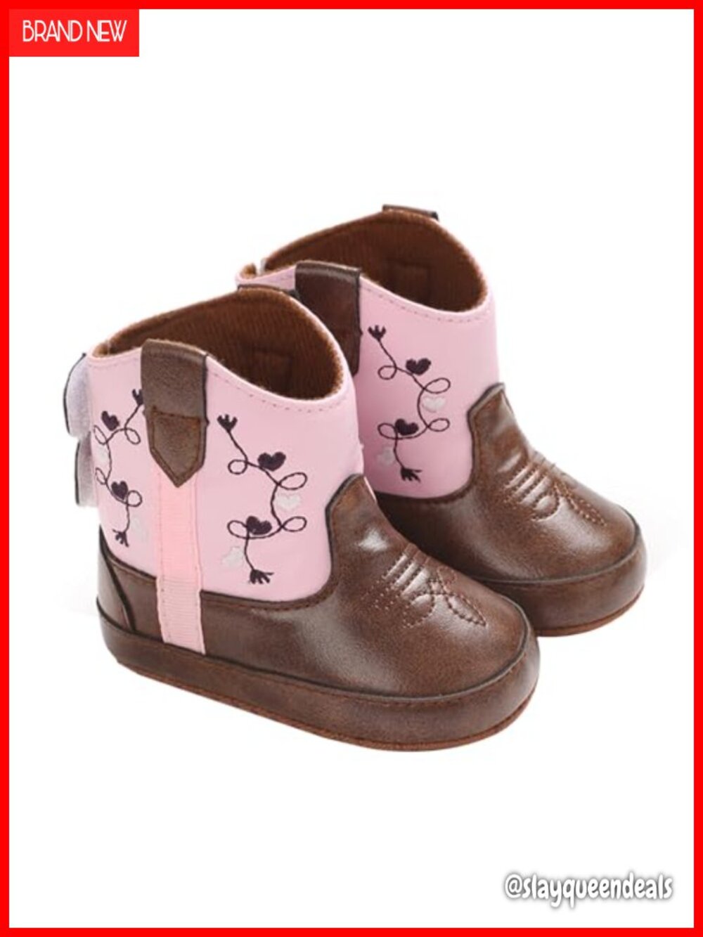 Toddler Western Cowboy Boots Non-Slip Soft Sole First Walker
